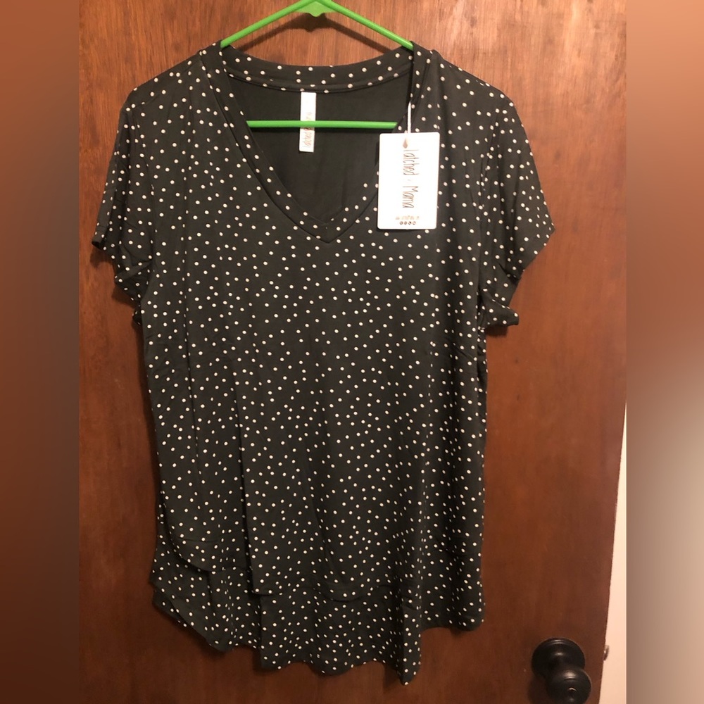 Latched Mama Black Polka Dot Short Sleeve Tee